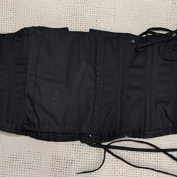 Black Cotton Underbust Heavy Waist Training Corset Sz 32 Inch 46 cm, Good cond - Picture 7 of 7